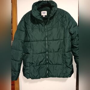 Old Navy Forest Green Quilted Puffer Jacket